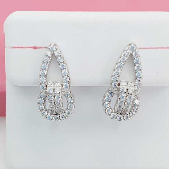 "925 Sterling Silver Cubic Zirconia Earrings, U19254686 - Picture 1 of 11